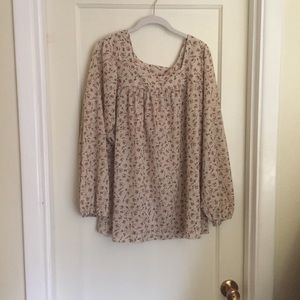 Vintage Floral Peasant Blouse